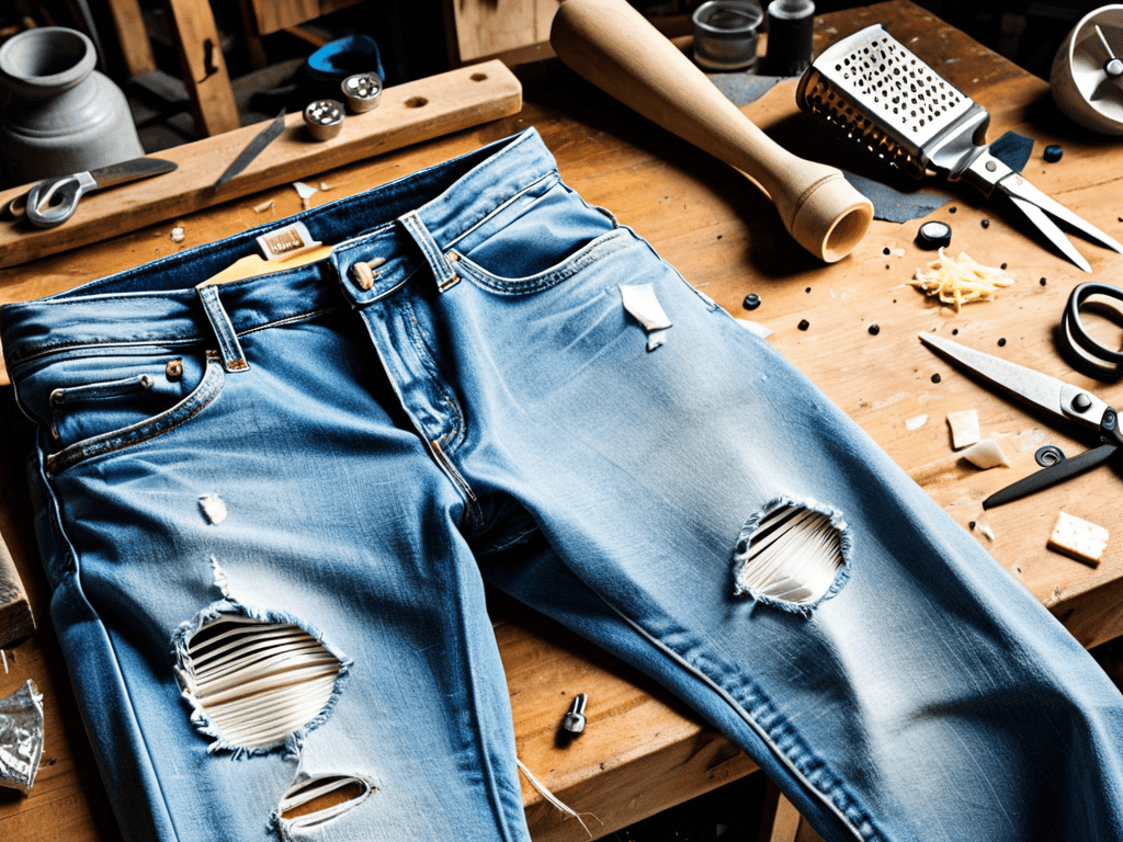 a guide to distressing your own jeans