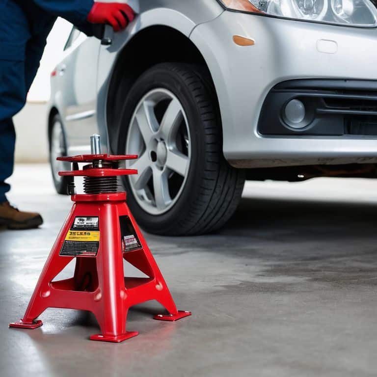 Lifting car with jack and stands safely