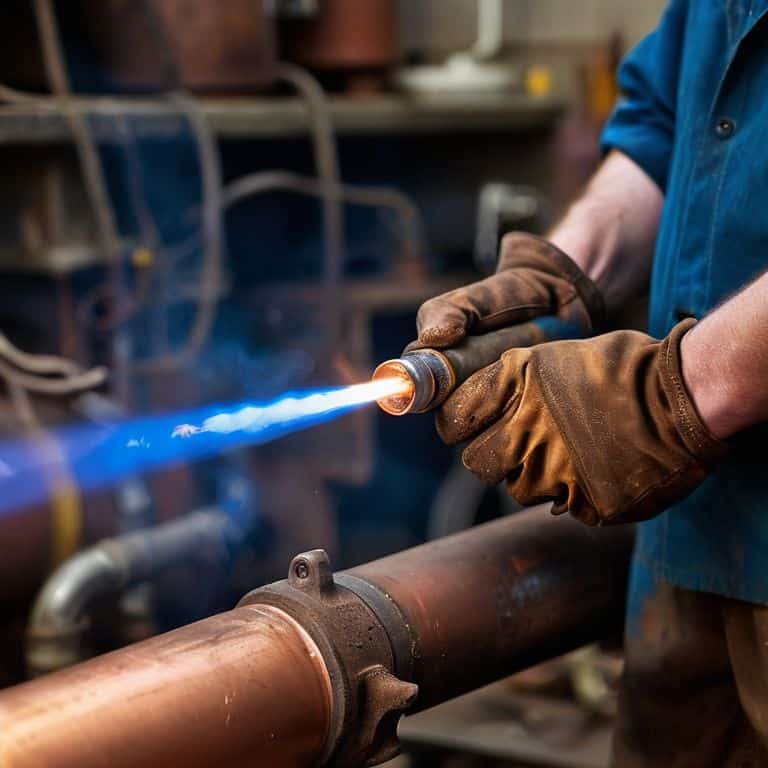 Soldering a copper pipe process
