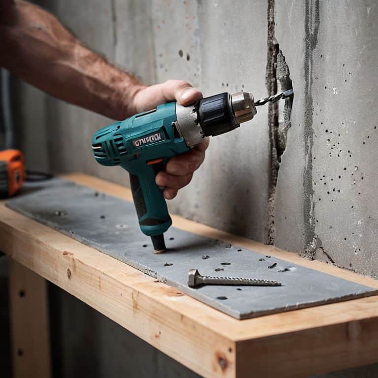 Anchoring shelves to concrete wall