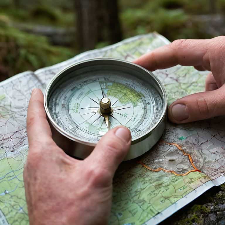 Navigation with map and compass guide