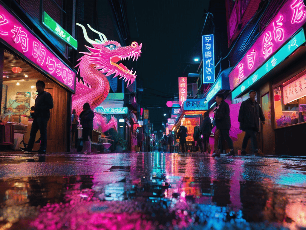 Neon nighttime cityscape photography tips