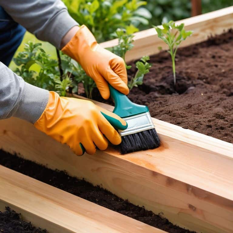Waterproofing wooden garden bed interior